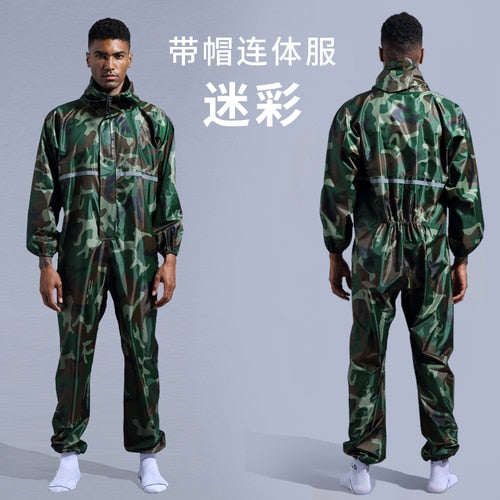 Conjoined Raincoat overalls Hooded Men and Women Fission Rain Suit Hooded Paint Spray Unisex Raincoat Workwear Safety Suits