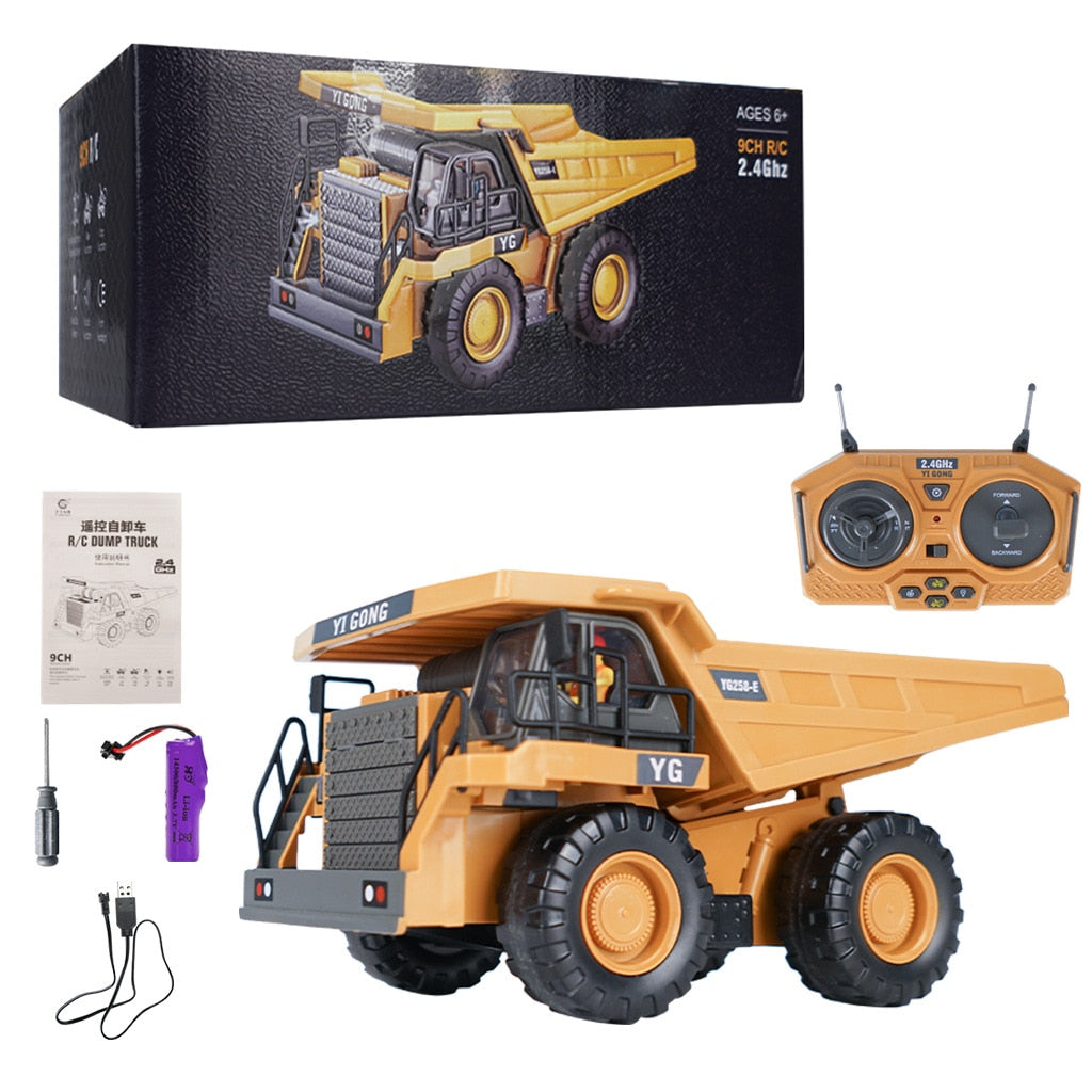 1:20 RC Excavator Dumper Car 2.4G Remote Control Engineering Vehicle Crawler Truck Bulldozer Toys for Boys Kids Christmas Gifts