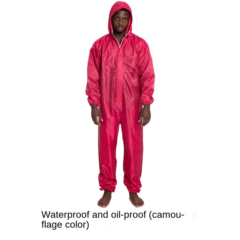 Conjoined Raincoat overalls Hooded Men and Women Fission Rain Suit Hooded Paint Spray Unisex Raincoat Workwear Safety Suits