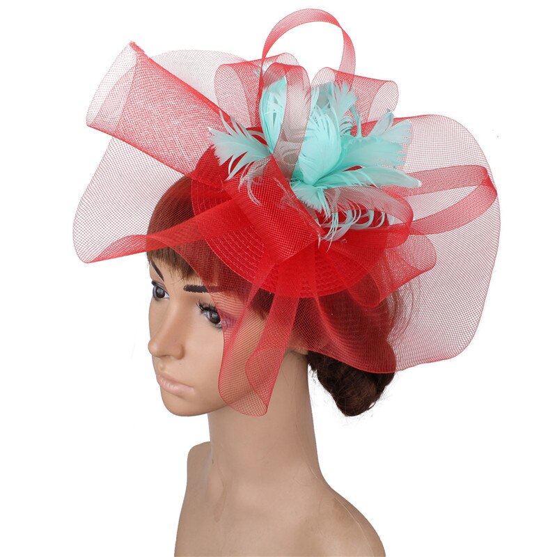 FS Elegant Church Kentucky Hats For Women Bridal Wedding Party Derby Pillbox Cap Fascinators Horse Racing Festival Headdress