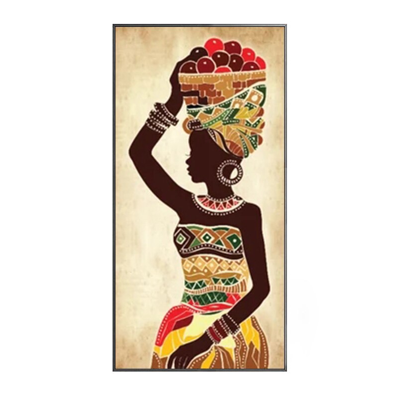 African Black Woman Canvas Painting Ethnic Art Poster for Living Room Decoration Home Wall Decor Decorative Paintings Picture