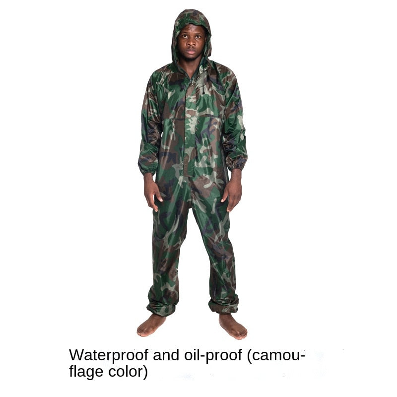 Conjoined Raincoat overalls Hooded Men and Women Fission Rain Suit Hooded Paint Spray Unisex Raincoat Workwear Safety Suits