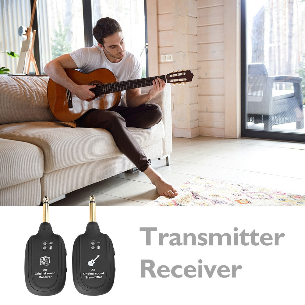 Wireless Audio Transmission Set With Receiver Transmitter System Receiver Pickup USB Rechargeable Electric Guitar Accessories