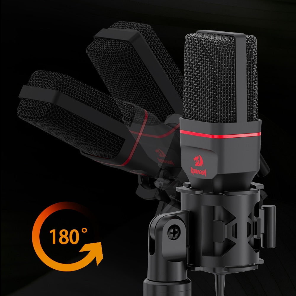 REDRAGON GM100 Seyfert Omni Condenser Microphone With Tripod Audio 3.5mm Computer Studio For PC Phone Karaoke Recording phone