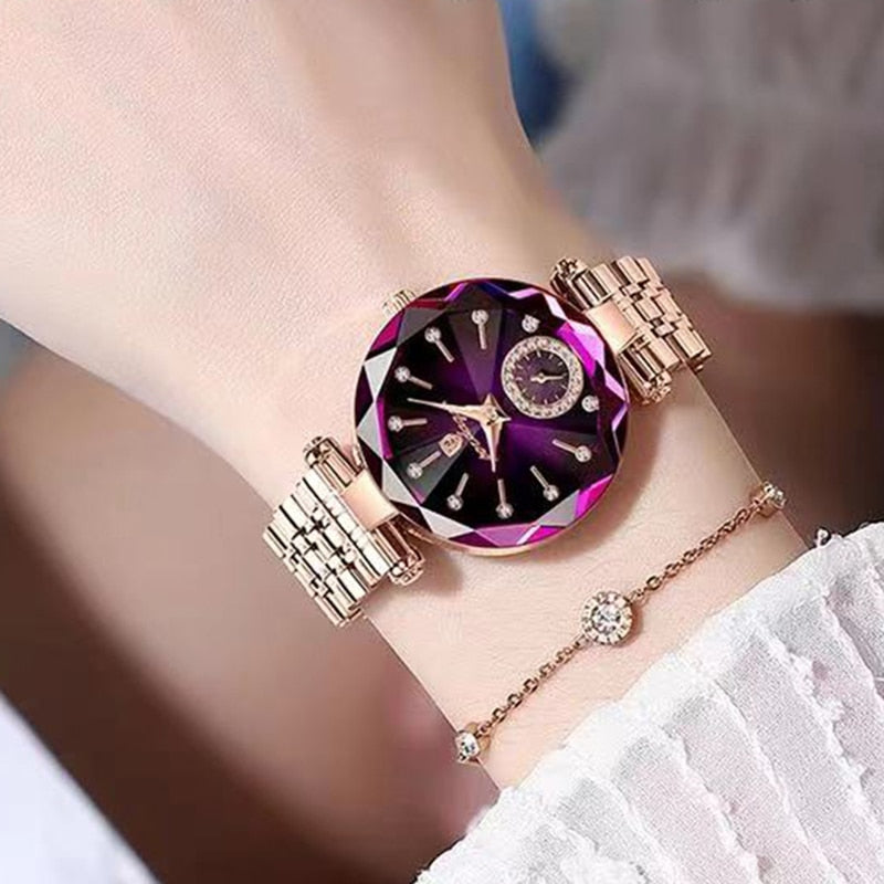 2023 Brand Women Watches Fashion Square Ladies Quartz Watch Bracelet Set Green Dial Simple Rose Gold Mesh Luxury Women Watches