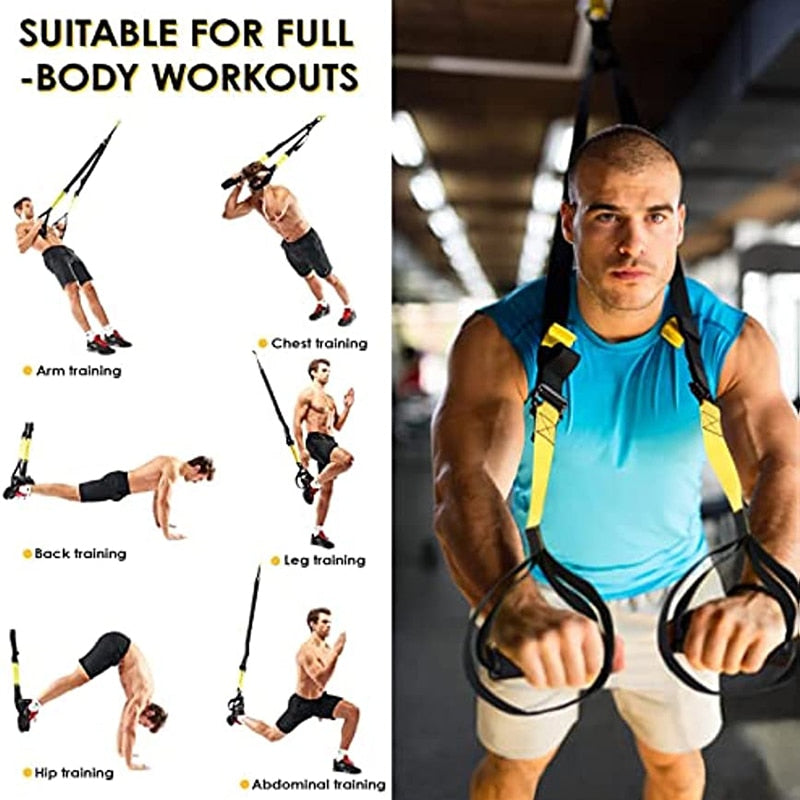Hanging Training Strap Adjustable Resistance Band Set Elastic Fitness Band Pull Rope Exercise Strap Home Gym Exercise Equipment