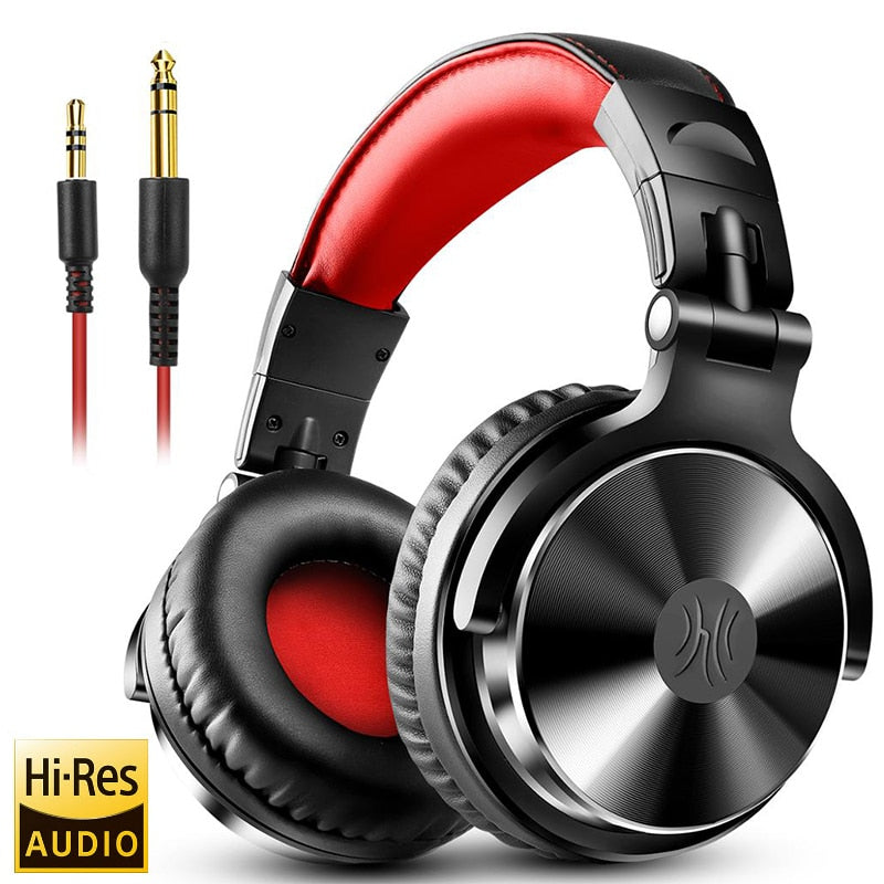 Oneodio Professional Studio DJ Headphones With Microphone Over Ear Wired HiFi Monitors Earphones Foldable Gaming Headset For PC