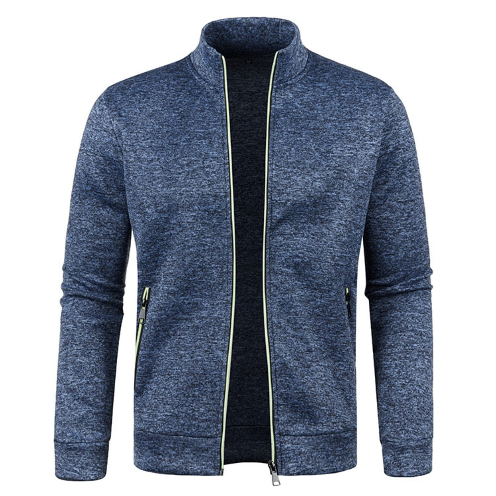 2022 Autumn Winter Men's Zipper Knit Long Sleeves Thin Cashmere Fashion Top Sweater Coat