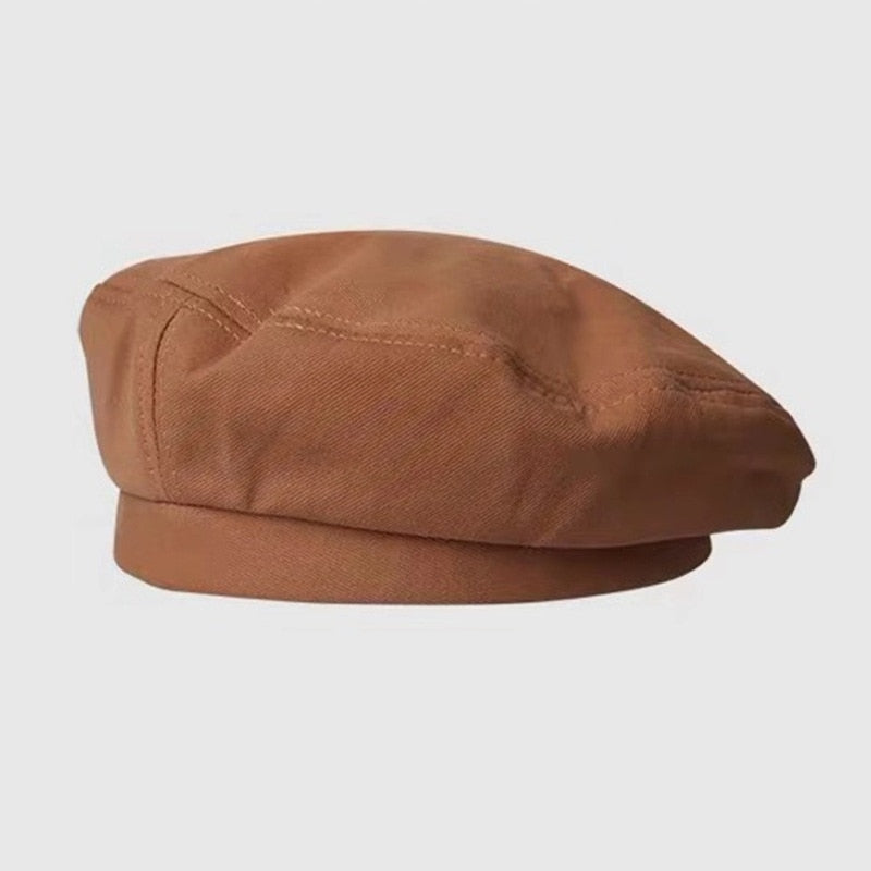 New Brand Cotton Beret Octagonal Forward Peaked Cap Autumn Winter Berets Hats British Painter Hat  Military Beret WomenCaps