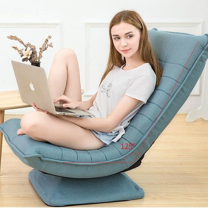 360 Degree Swivel Video Rocker Gaming Chair Adjustable Angle Chair Folded Floor Chair Living Room Furniture Ergonomic Design