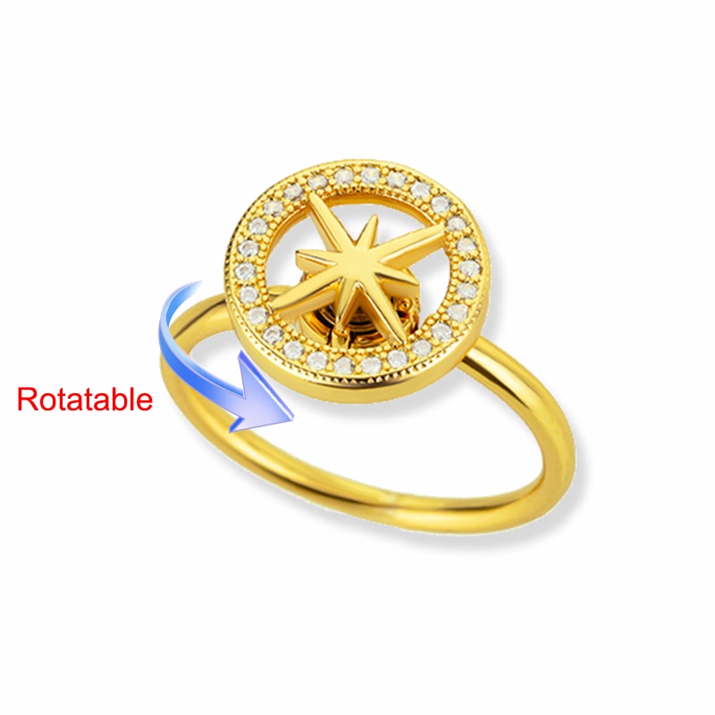 Rotating Four Clover Adjustable Rings for Women Stainless Steel Wedding Ring Female Fashion Aesthetic Jewelry Christmas Gift