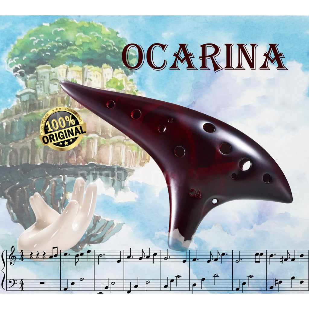 Ocarina 12 Hole Ceramic Alto C Tone Classic Flute Musical Instrument Music Lover Beginner Instrument