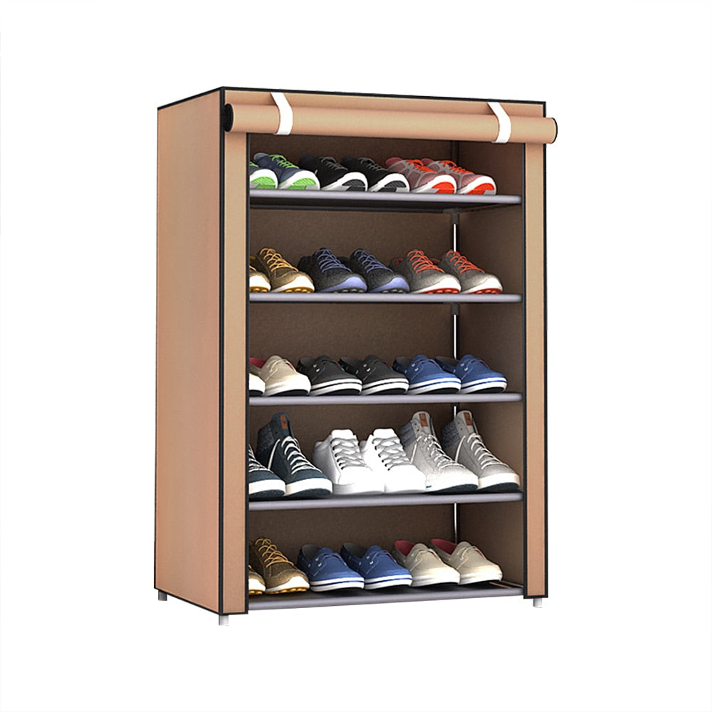 4/5/6/8/10Layers Shoes Rack With Dustproof Cloth Non-Woven Fabric Shoe Stands Organizer Closet Home Shoes Storage Holder Shelfs