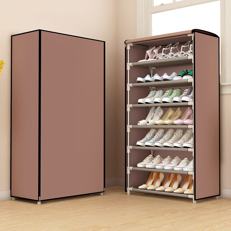 Simple Dustproof Shoe Rack Easy to Install Nonwoven Shoes Storage Organizer Space Saving Stand Holder Multi-Layer Shoe Cabinet