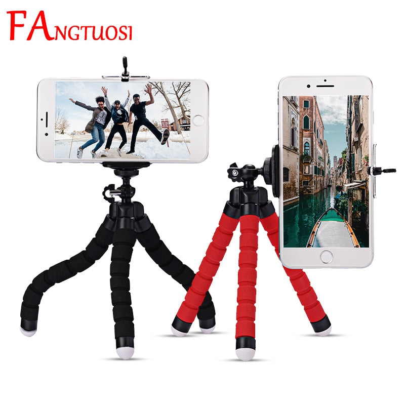 FANGTUOSI Mini Flexible Sponge Octopus Tripod For IPhone xiaomi  bendable Mobile Phone Smartphone Tripod For Gopro 8 7 Camera