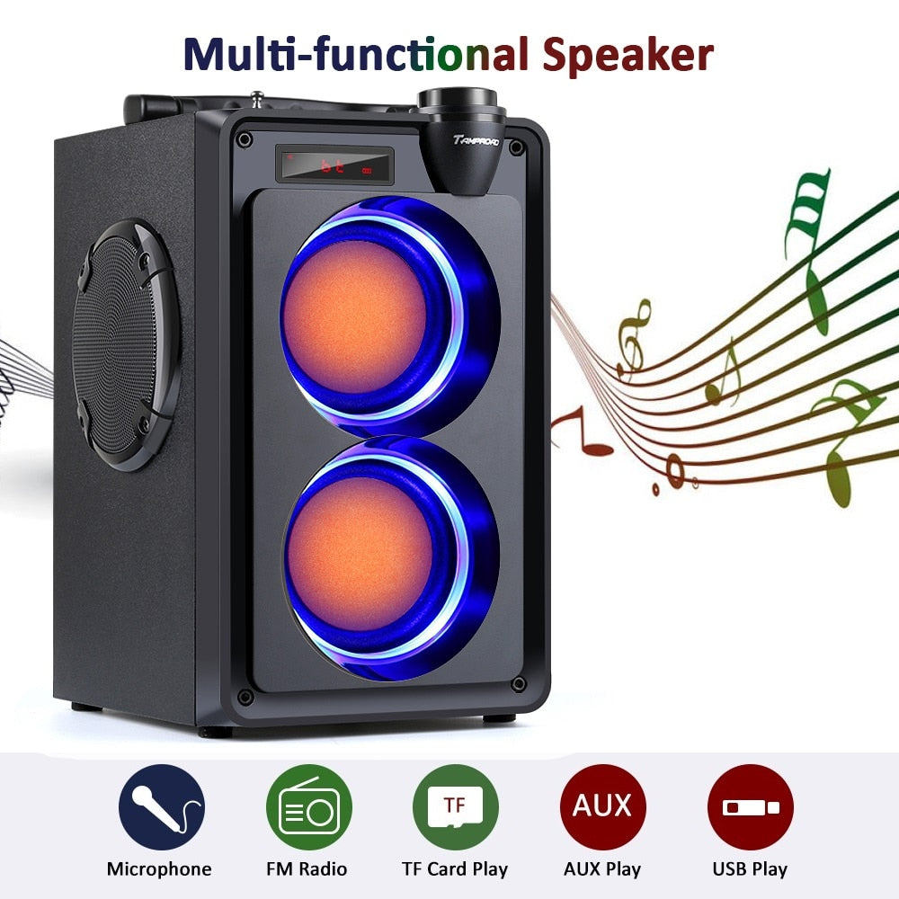 TOPROAD 20W Bluetooth Speaker Portable Wireless Stereo Bass Subwoofer Big Party Speakers Column Support FM Radio Remote Control
