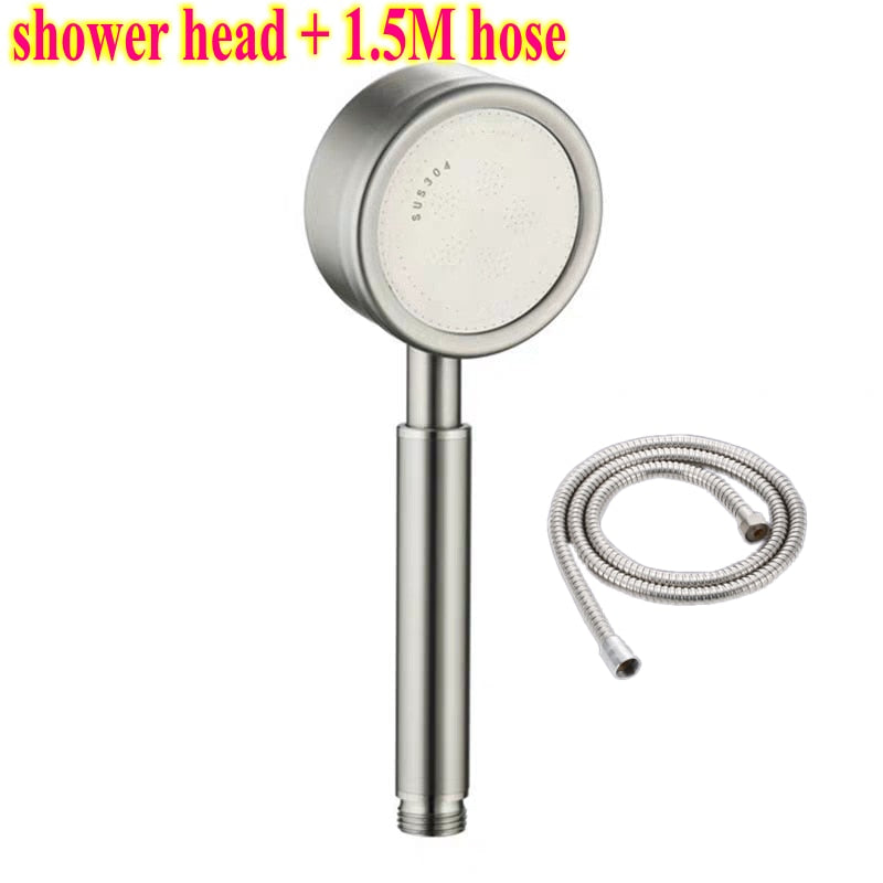 Black Shower Head High Pressure for Bathroom Filter Stainless Steel Wall Mounted Water Saving Rainfall Shower Hose Holder Set