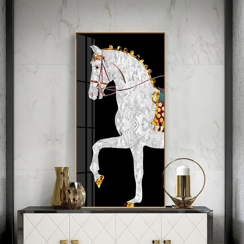 King Of Glory Modern Canvas Painting Horse Wall Art Pictures For Living Room Europe knight Style Home Decor Posters And Prints