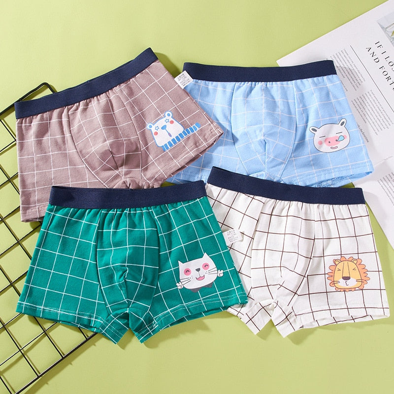Children&#39;s Underwear For Kids Cartoon Shorts Cotton Underpants Boys Panties Car Penguin Pattern 4Pcs Lot