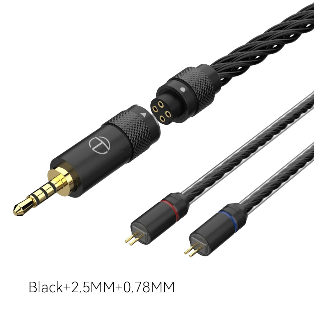 TRN T2 Pro 16 Core Earphones Silver Plated HIFI Upgrade Cable Gray\Black MT4 For TRN Kirin VX pro TA1 Max EMX ST5 For Xiaomi