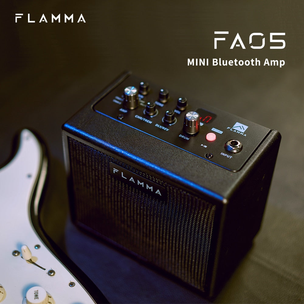 FLAMMA FA05 Electric Guitar Amplifier Amp Bluetooth Combo Amplifier Speaker Mini Portable with 7 Preamp Models 40 Drum Machine