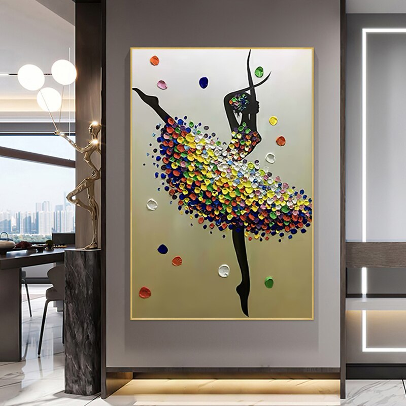 Abstract Ballet Girls Canvas Painting Graffiti Art Dancing Ballerina Poster Print Wall Art Picture for Living Room Decor Cuadros