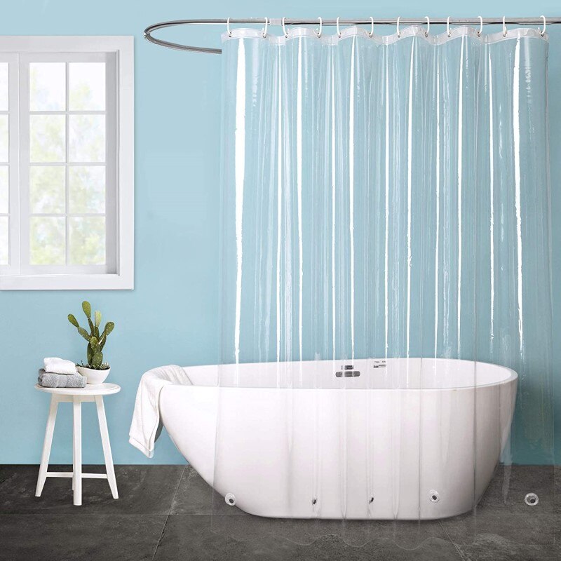 High Clear Shower Curtain Waterproof Transparent Curtains Liner Mildew Plastic Bath Curtains With Hooks Home PEVA Bathroom Decor