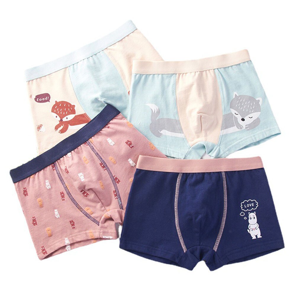 Children&#39;s Underwear For Kids Cartoon Shorts Cotton Underpants Boys Panties Car Penguin Pattern 4Pcs Lot