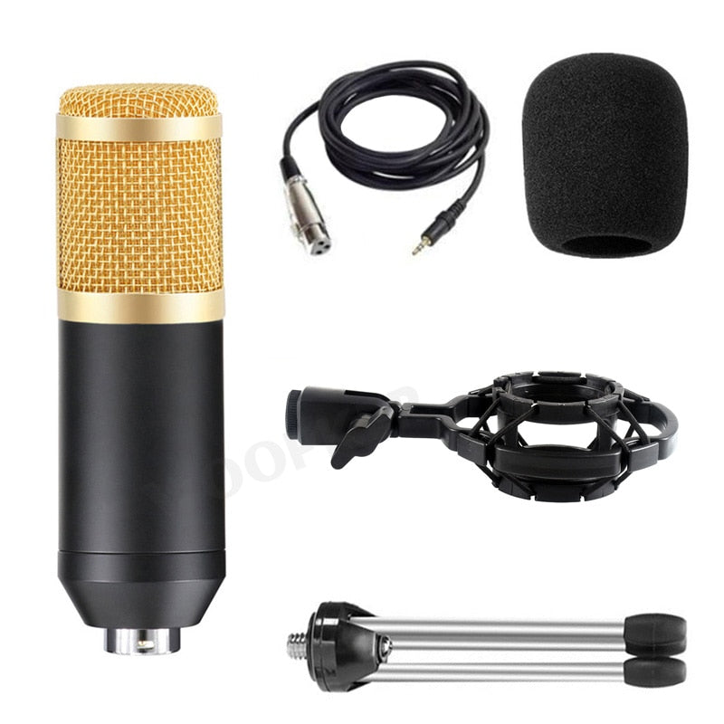 Professional BM-800 Condenser Microphone with Shock Mount Mikrofon Condenseur Sound Recording MIC for Studio Broadcasting