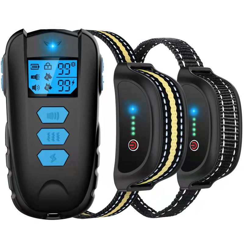 1000ft Electric Dog Training Collar Pet Remote Control Barkproof Collars for Dogs Vibration Sound Shock Rechargeable Waterproof