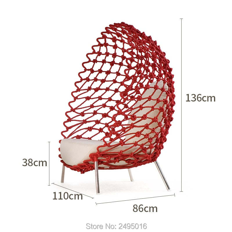 Egg chair outdoor sofa chair with stool model room rope woven swing pool sun chair or creative chair for indoor living room