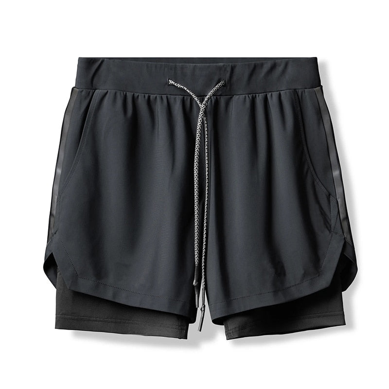 2022 Camo Running Shorts Men 2 In 1 Double-deck Quick Dry GYM Sport Shorts Fitness Jogging Workout Shorts Men Sports Short Pants