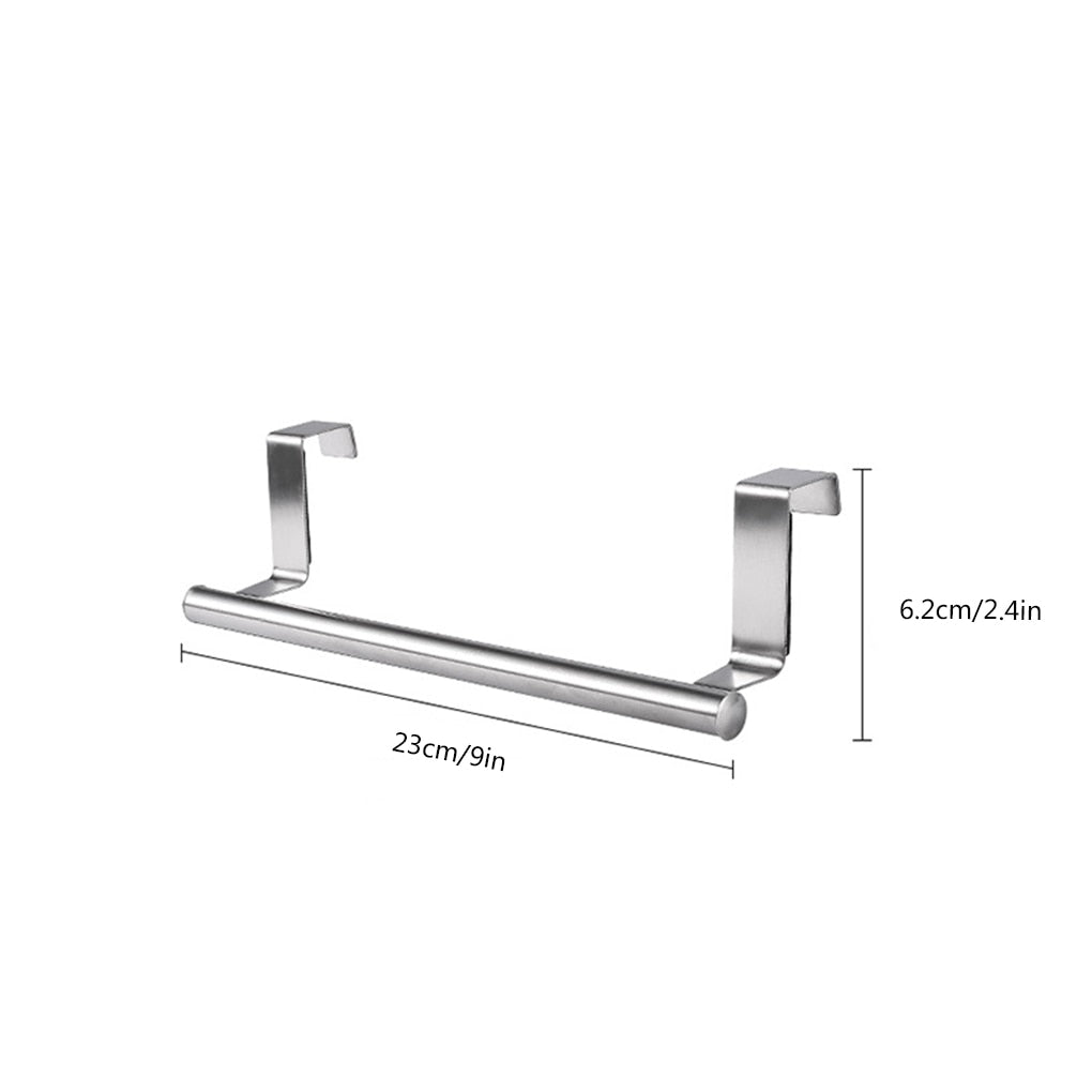 Stainless steel bathroom kitchen cabinet towel rag rack over door towel bar hanger rack hanger hanger