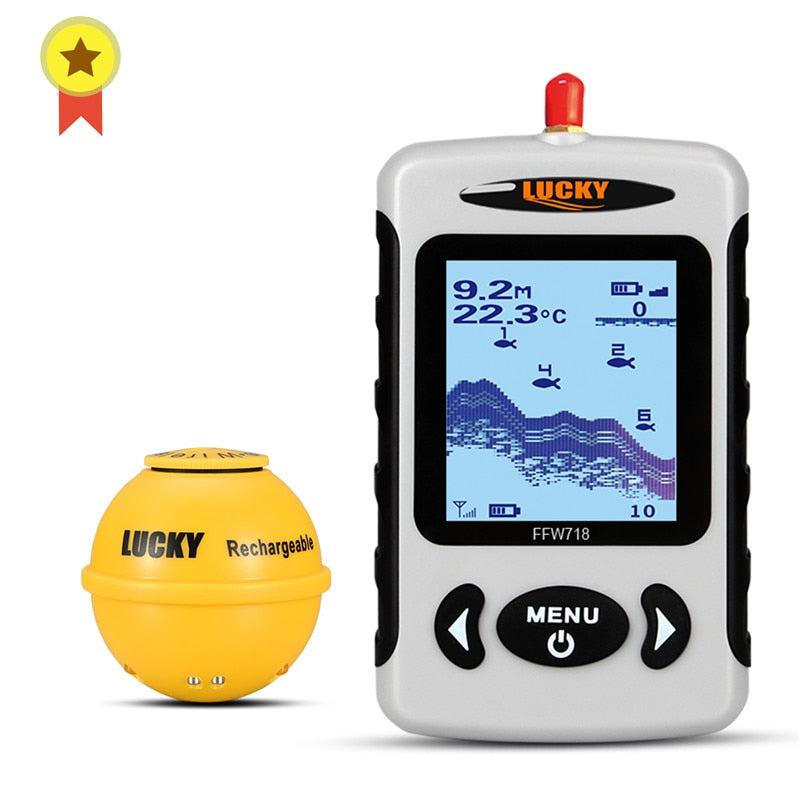 Lucky FFW718&amp; FFW718LA Wireless Portable Fish Finder 45M/135FT Sonar Depth Sounder Alarm Ocean River Lake