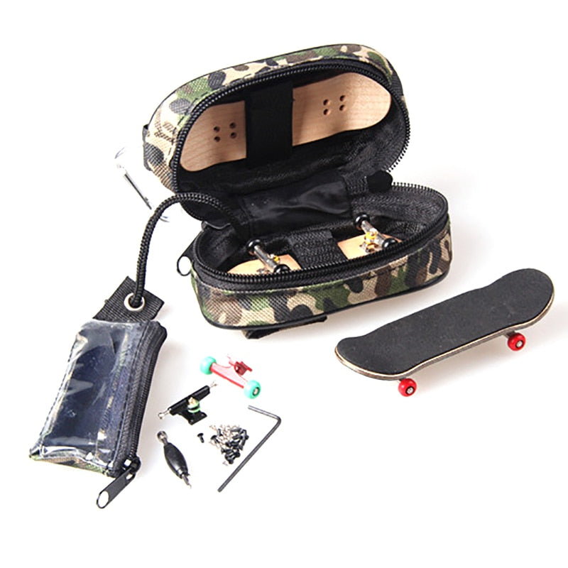 Amazing Professional Army green Finger Skateboard bag Fingerboard bags Adult Novelty finger board toy's box fingerboard parts