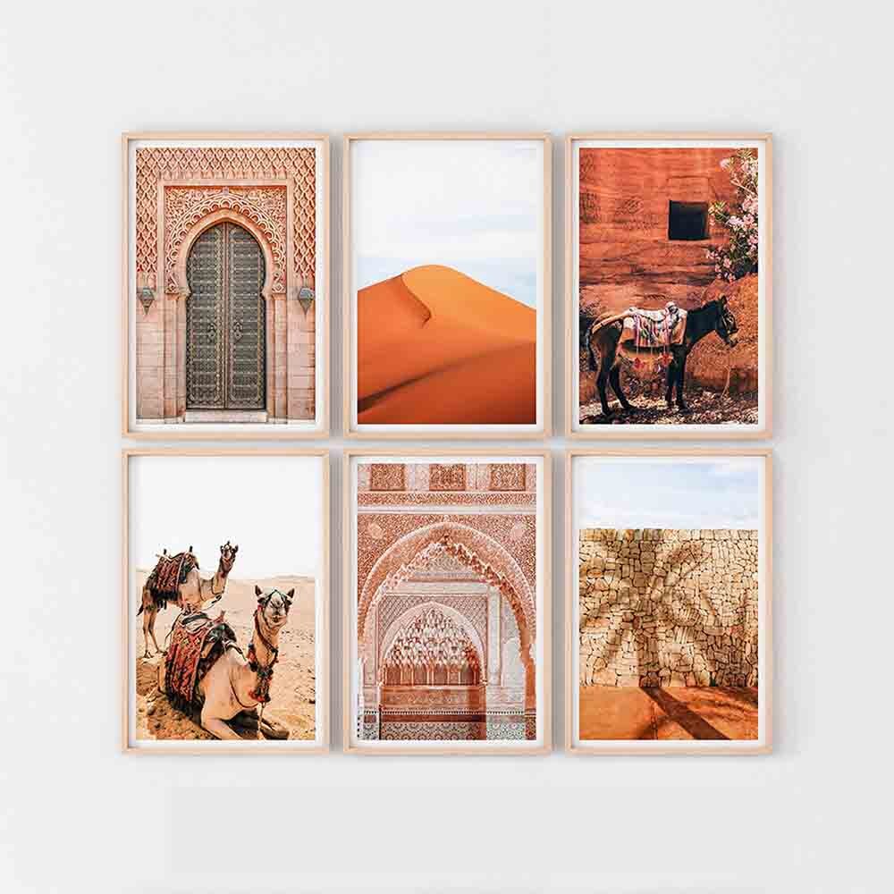 Desert Wall Art Canvas Camel Posters Nordic Style Moroccan Decor Door Donkey Wall Art Morocco Print Painting Decorative Pictures