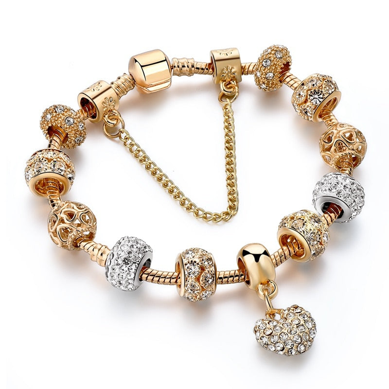 YADA Gifts INS Fashion gold heart Bracelets&amp;Bangles For Women Hot Chain Bracelets Charm Crystal Jewelry Trendy Bracelet BT200176