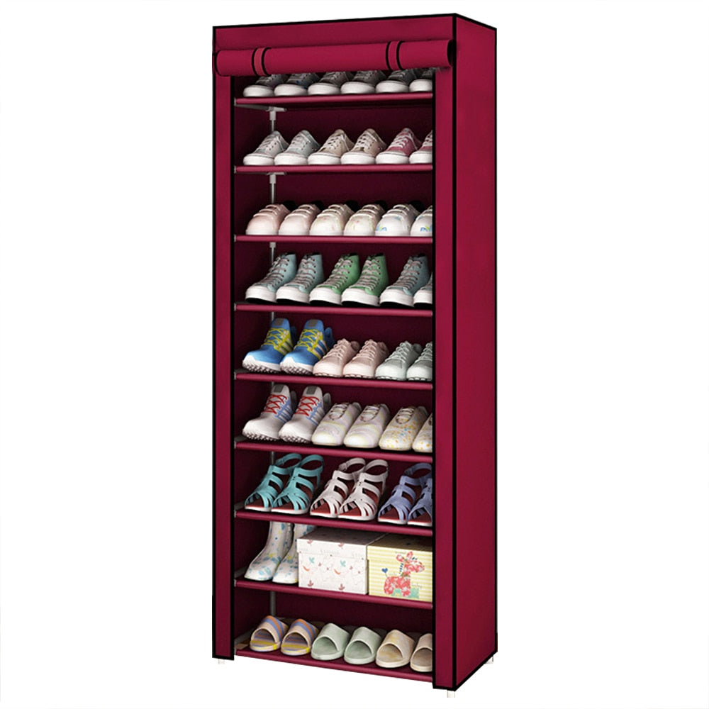 4/5/6/8/10Layers Shoes Rack With Dustproof Cloth Non-Woven Fabric Shoe Stands Organizer Closet Home Shoes Storage Holder Shelfs