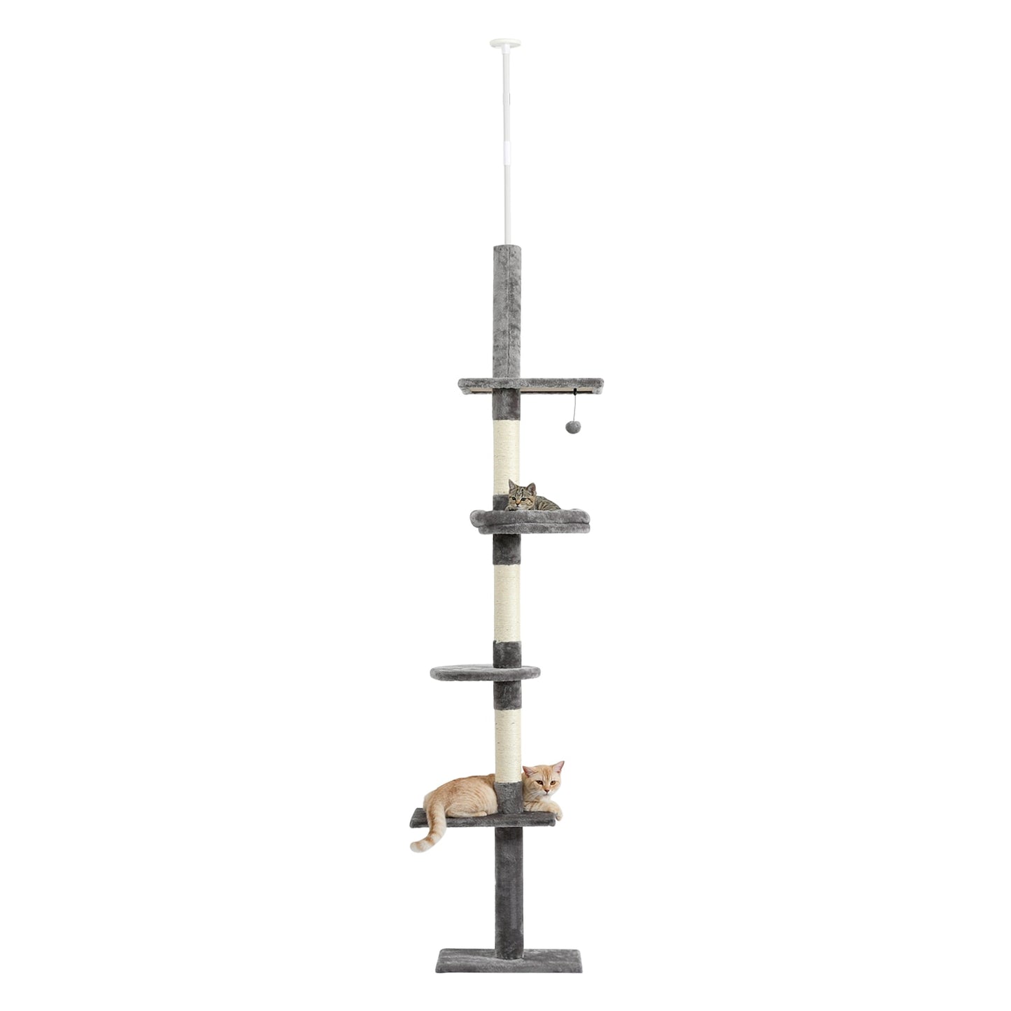 Luxury Cat Tree Tower with Cabinet Wood Adjustable Height Floor-to-Ceiling Vertical Cat Tree Post Toy rascador gato arbre à chat