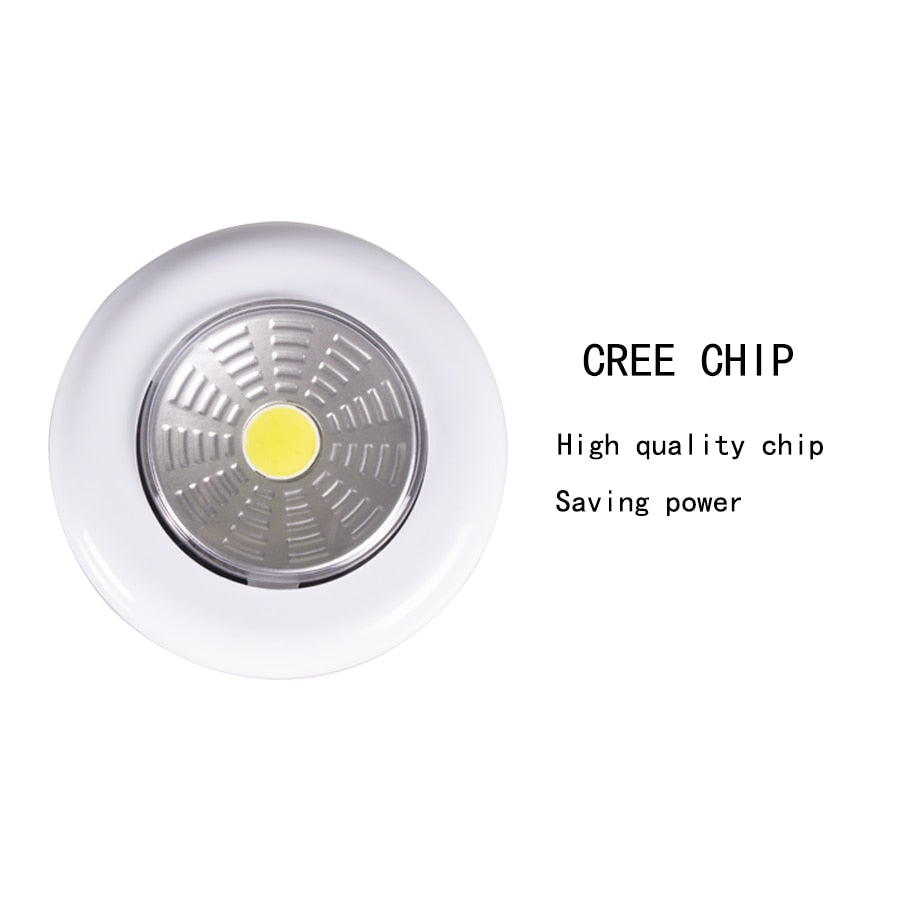 LED COB Under Cabinet Light With Adhesive Sticker Wireless Wall Lamp Wardrobe Cupboard Closet Emergency Battery LED Night Light