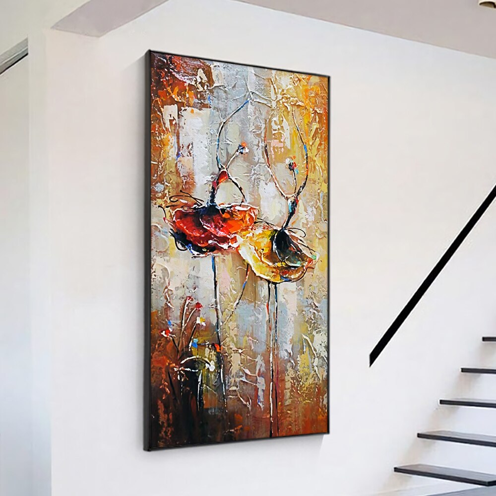 Abstract Two Dancing Girls Painting Hand Painted Oil Painting On Canvas Modern Wall Art For Wedding Living Room Decoration