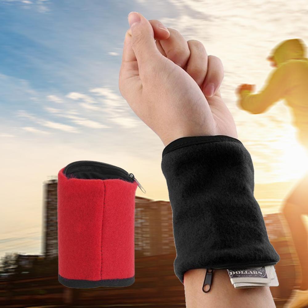 Mini Men Women Wrist Wallet Pouch Band Fitness Sports Zipper Wristband Running Gym Cycling Safe Coin Purse Cotton Wrist Bag