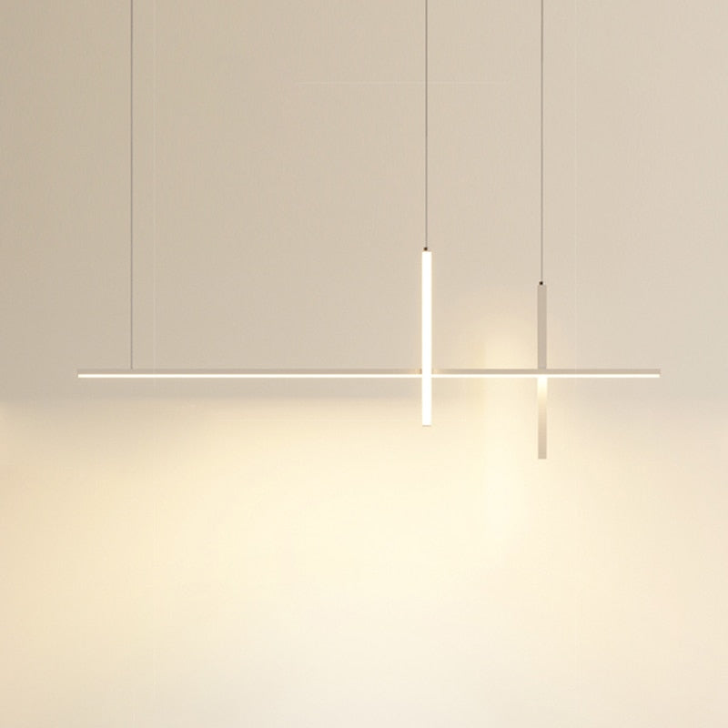 Dining room chandelier led simple modern 2023 new fashion minimalist strip designer dining room bar table lamp