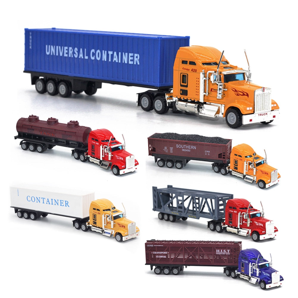 Kid Classic Vehicle Toys Assembled Model Building Kits Tool 1/65 Diecast Simulation Alloy Car Carrier Truck Model