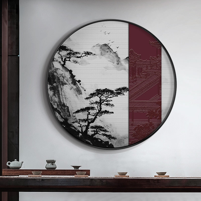 Ancient Traditional Chinese Guest-Greeting Pine Art Canvas Posters Paintings Wall Picture Print Home For Living Room Office Deco