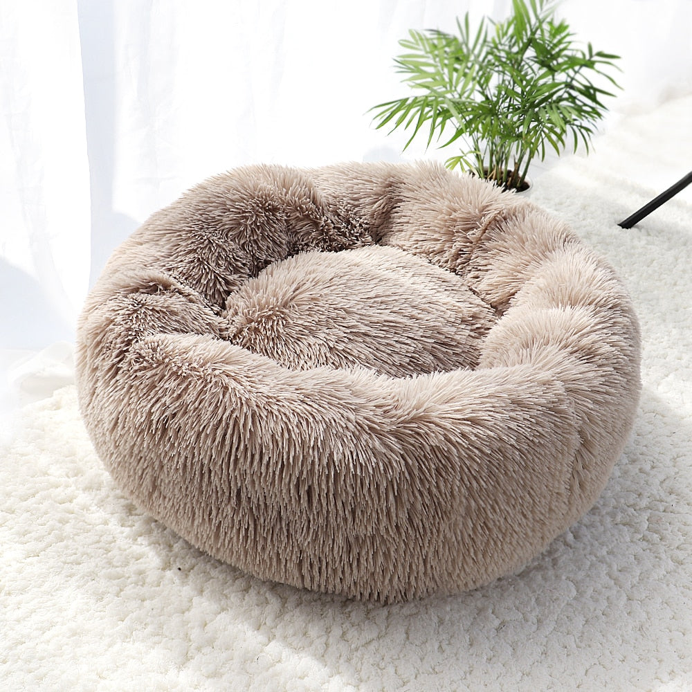 Pet Dog Bed Mat Fluffy Calming Dog Bed Blanket Long Plush Cat Dog House Beds Hondenmand Round Lounger Sofa Sleeping Bag Kennel