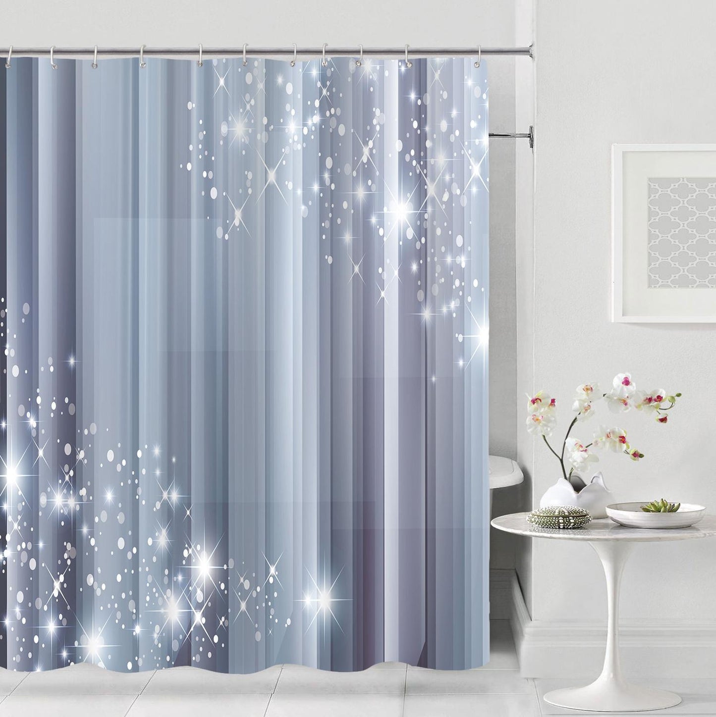 Modern shower curtain Fashion Shiny Shower Curtains Polyester Fabric Waterproof Bath Curtains Bathroom Partition curtain 12 hook