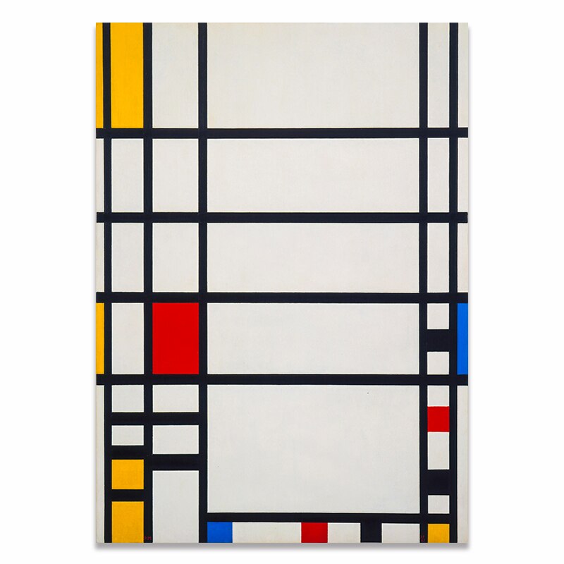 Mondrian Classic Color Abstract Style Canvas Print Painting Poster Modern Wall Pictures Art Living Room Interior Home Decoration