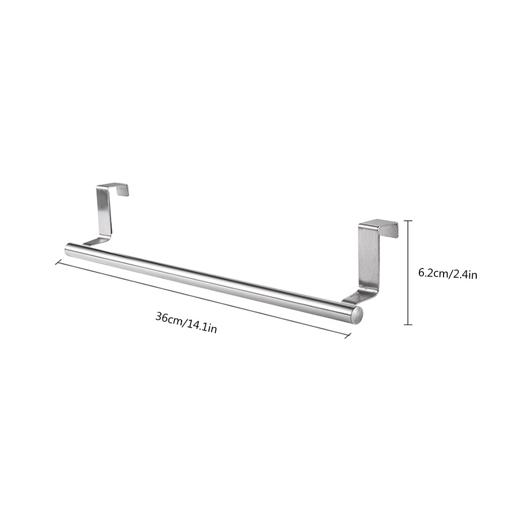 Stainless steel bathroom kitchen cabinet towel rag rack over door towel bar hanger rack hanger hanger