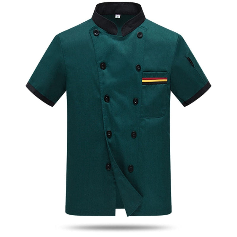 2019 New Chef Clothes Kitchen Chef Uniform Short Sleeve Cafe Hotel Restaurant Work Wear Chef Clothing Cooking Jacket Uniforms